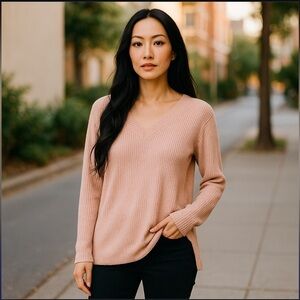 Nordstrom House Brand Halogen Pink V Neck Sweater, New with Tags